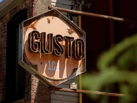 An image of Gusto 101's sign - a restaurant located in King West of Toronto, Ontario, Canada.
