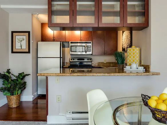 Interior image of a small condo in Liberty Village located in Toronto, Ontario, Canada.